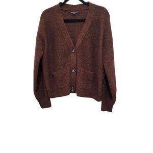 Banana Republic Brown Wool-Blend Women's Cardigan V-Neck Button Closure Size S/p